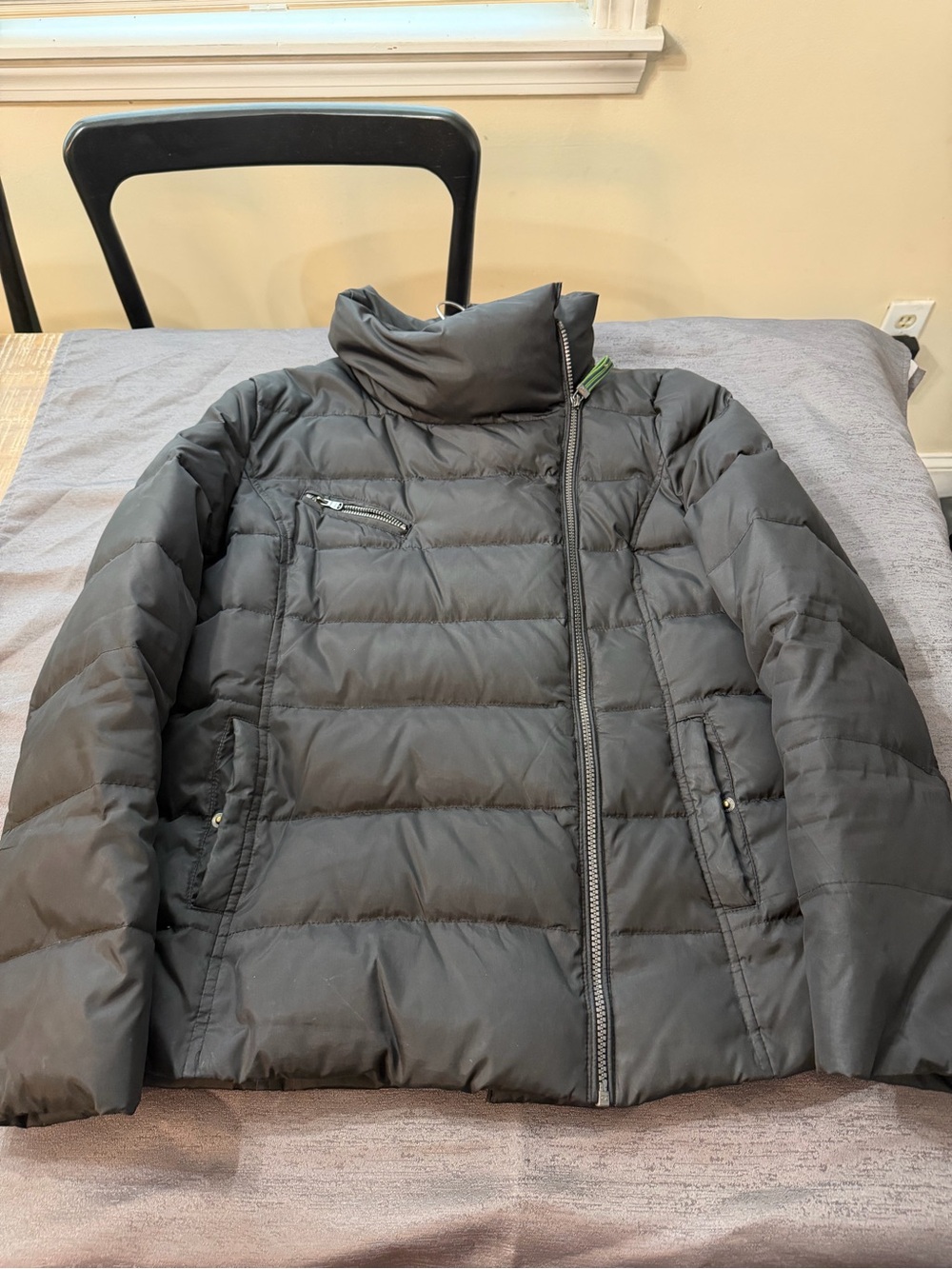 Marc New York Black Quilted Asymmetric Puffer Jacket